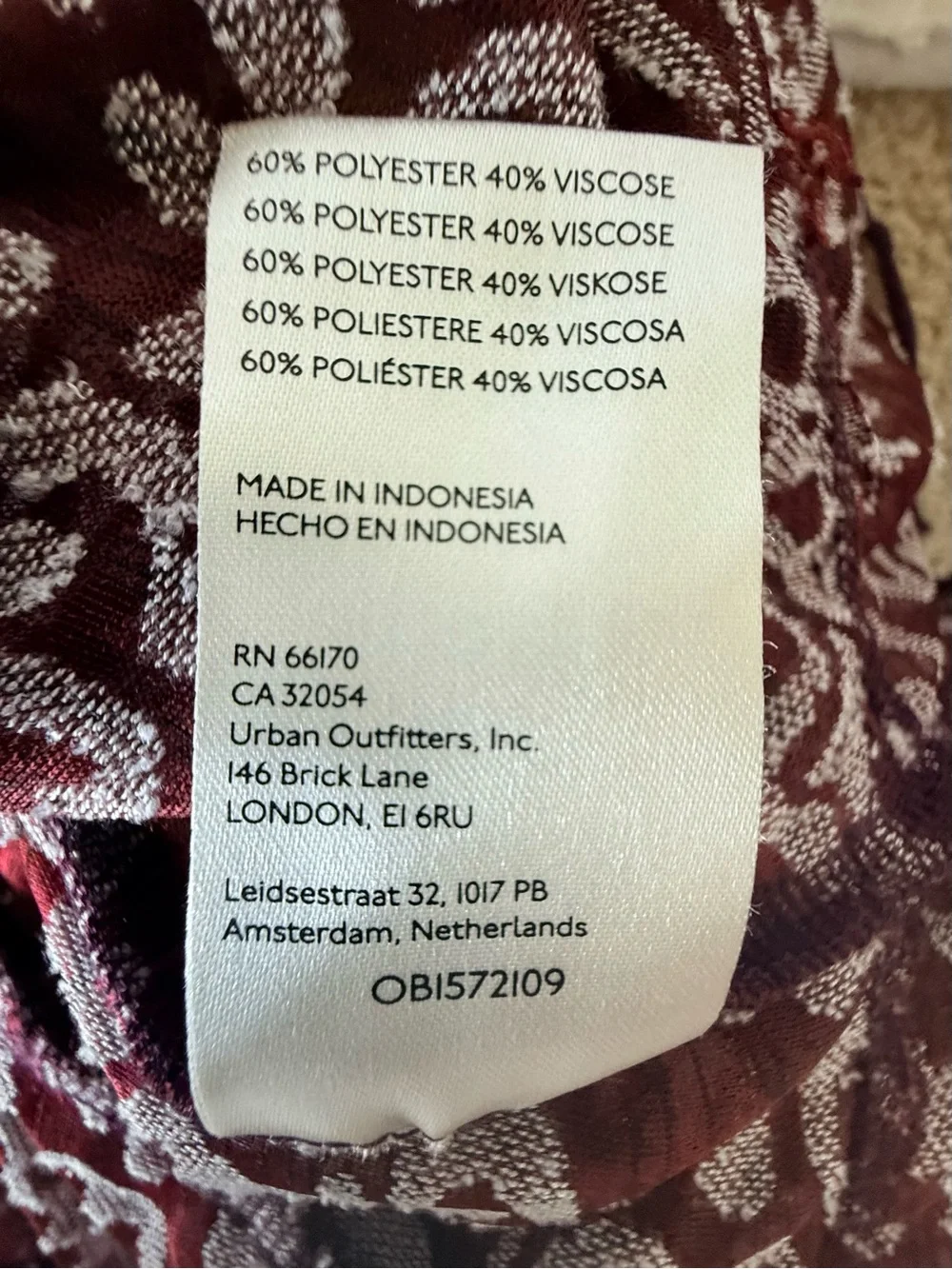 Anthropologie Burgundy Damask Ruffle Crop Top Blouse Medium Balloon Sleeve